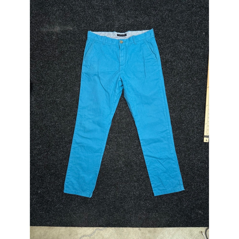 Tommy Hilfiger Mens Chino Pants 32x32 Custom Fit Bright Blue Cotton Trousers